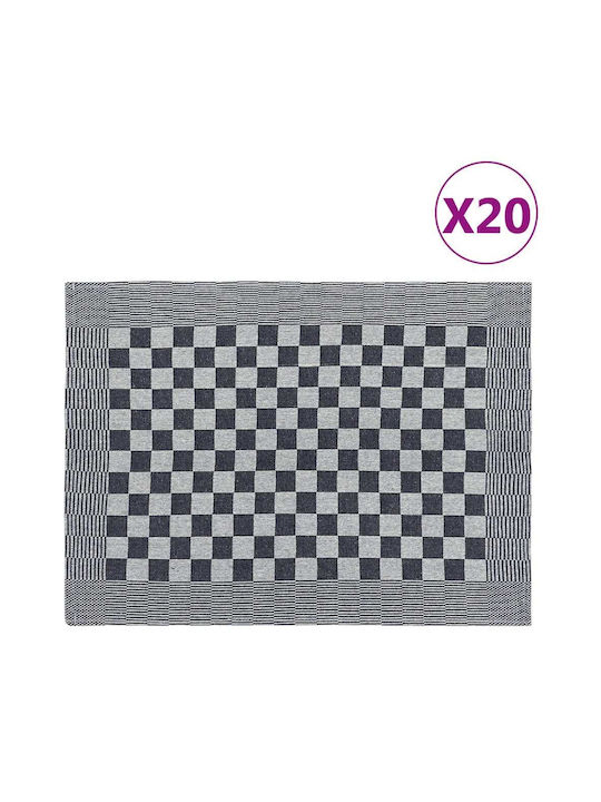 vidaXL Handtuch aus 100% Baumwolle in Schwarz Farbe 50x70cm 20Stück