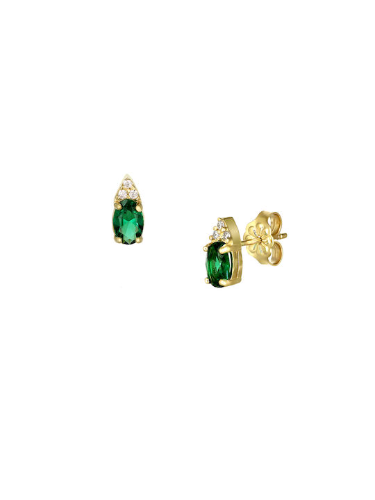 Earrings made of Gold 14K with Stones