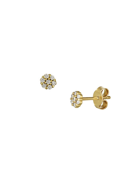 Earrings made of Gold 14K with Diamond