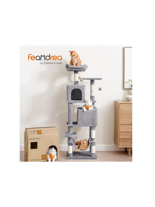 Feandrea Cat Scratching Post Cat Trees Gray 49x40x155cm.