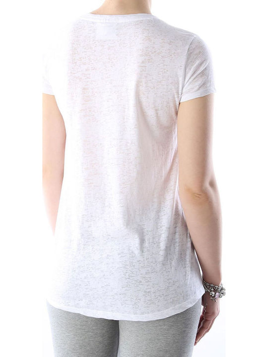 Damen Sport Bluse Kurzärmelig Weiß
