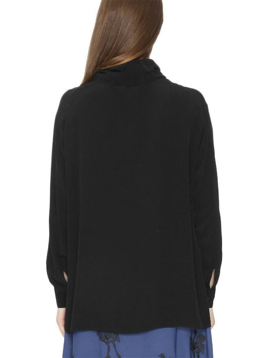 Women's Blouse Long Sleeve Turtleneck Black