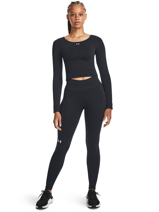 Under Armour Seamless Γυναικεία Ισοθερμική Μακρυμάνικη Μπλούζα Μαύρη