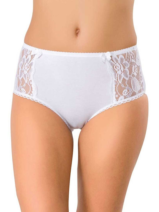 Sexen Bumbac Femei Alunecare 3Pack cu Dantelă White