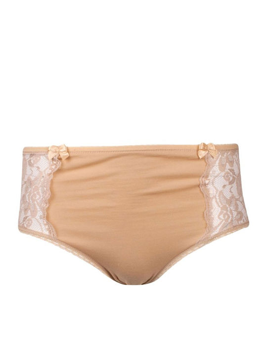 Sexen Bumbac Femei Alunecare 3Pack cu Dantelă Beige