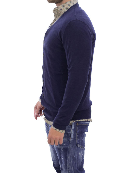 Tailor Made Knitwear Ανδρική Ζακέτα Navy Blue