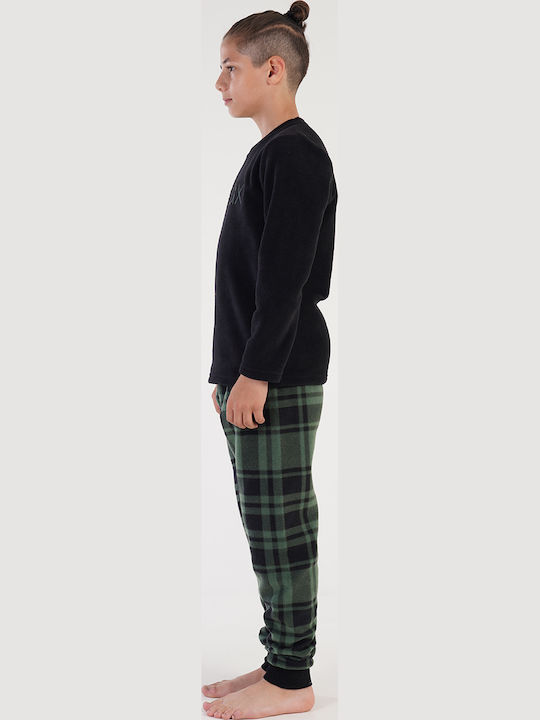 Vienetta Secret Kids' Pajamas Winter Fleece Black