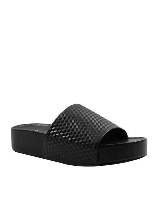 Favela Women's Flat Sandals Flatforms in Black Color