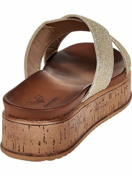 Γυναικεία Σανδάλια Flatforms Χρυσά