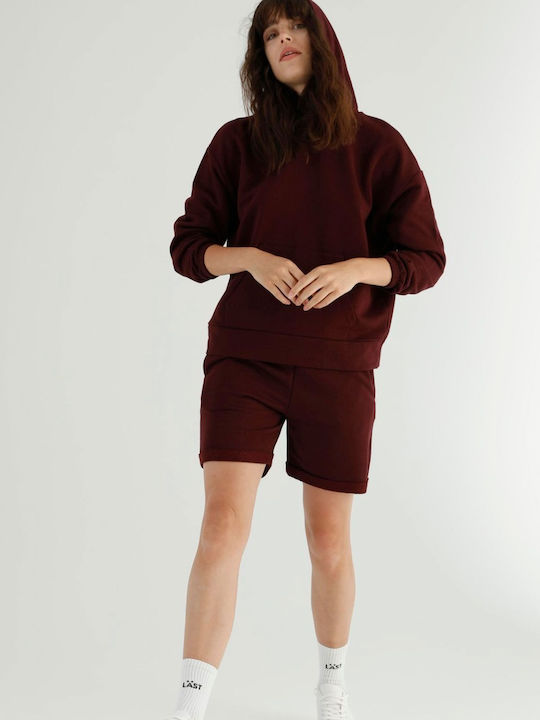 Siyah Inci Winter Women's Pyjama Set Dark Wine