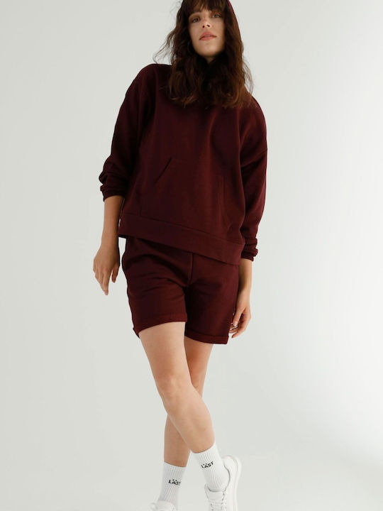 Siyah Inci Winter Women's Pyjama Set Dark Wine