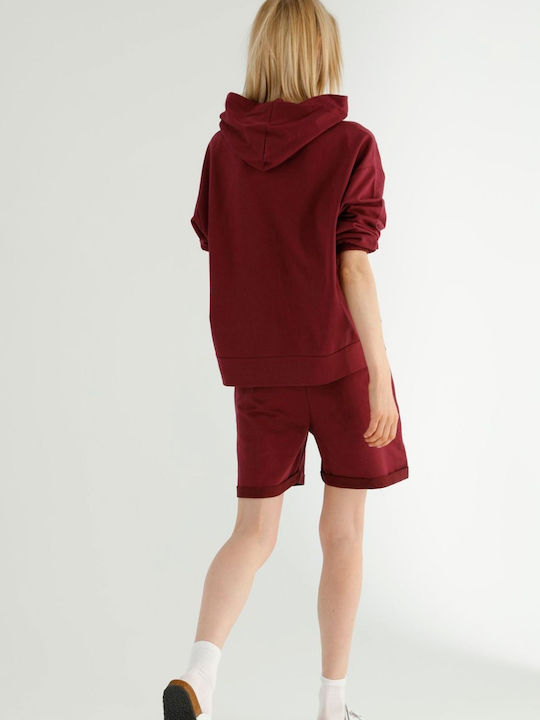 Siyah Inci Winter Women's Pyjama Set Bordeaux