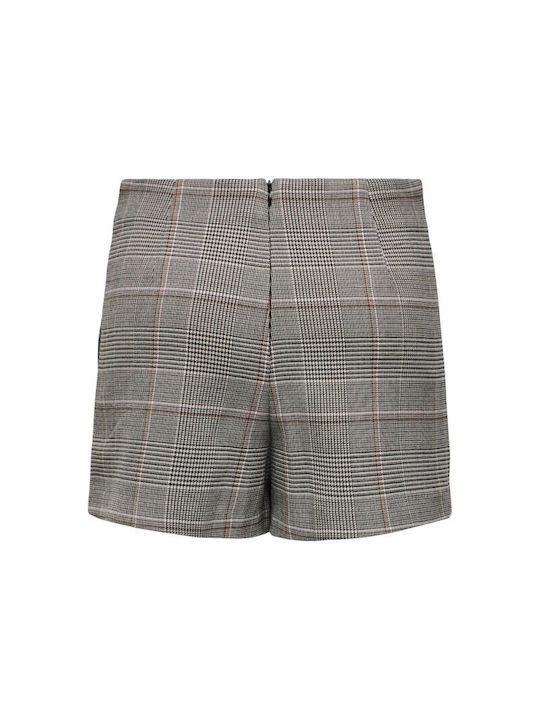 Only Mini Skirt Checked in Beige color