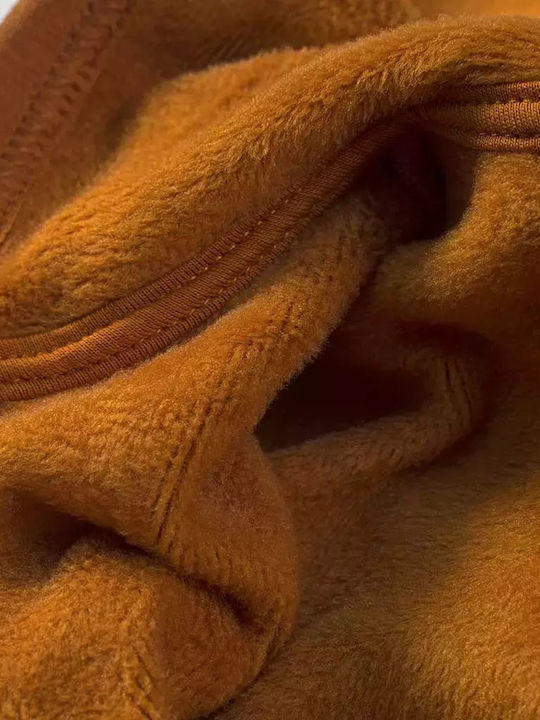 Kinderstrickjacke Pelz mit Kapuze orange