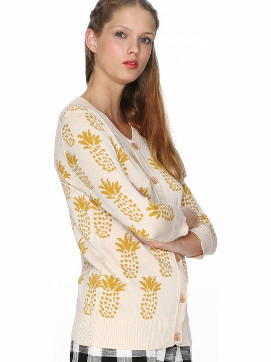 Pepaloves Women's Knitted Cardigan with Buttons cream