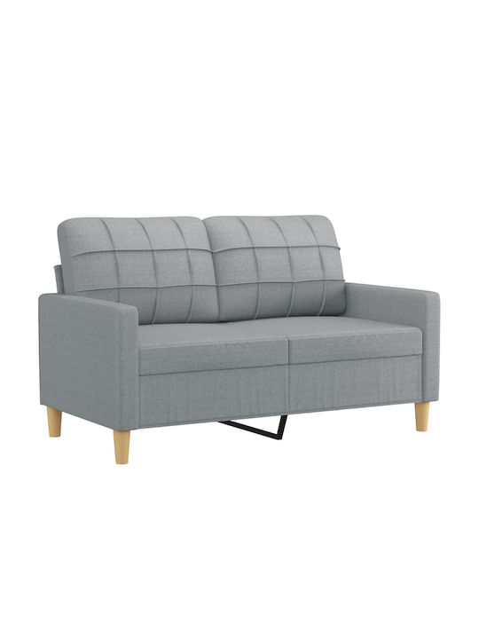 Living Room Furniture Set 2-Seater & 2-Seater & Stool Gray