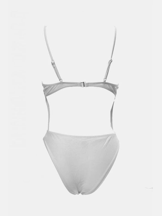 One Piece Swimsuit with Removable Padding White