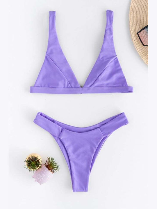 Set Bikini Triangle High Waist Lilac