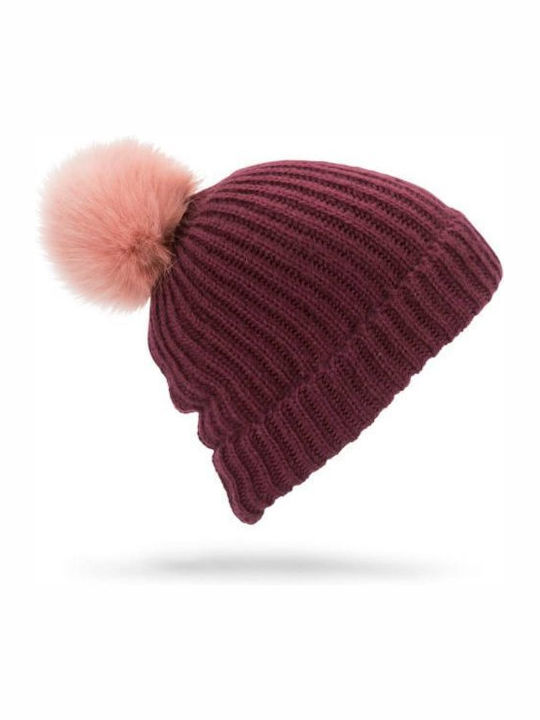 Volcom Lula Knitted Beanie Cap Burgundy