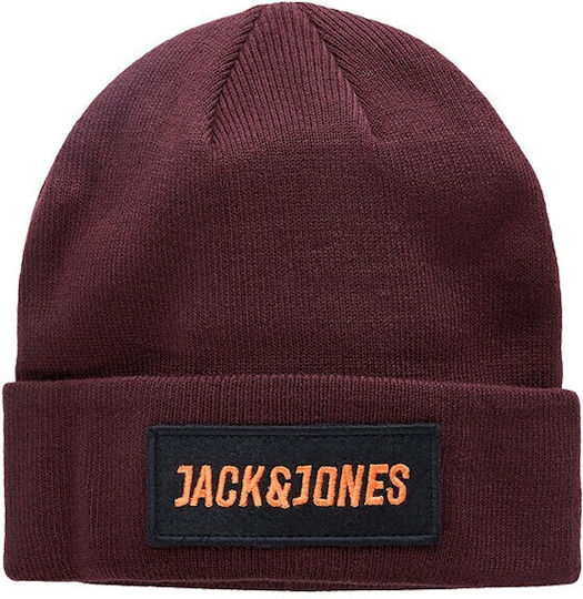 Knitted Beanie Cap Burgundy