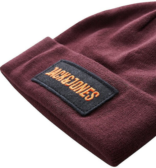 Knitted Beanie Cap Burgundy
