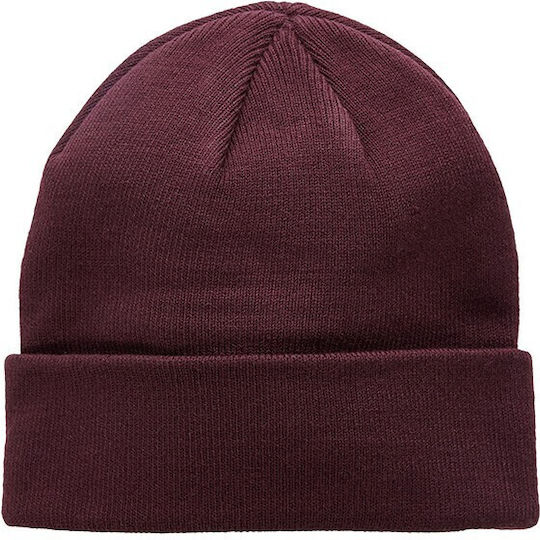 Knitted Beanie Cap Burgundy