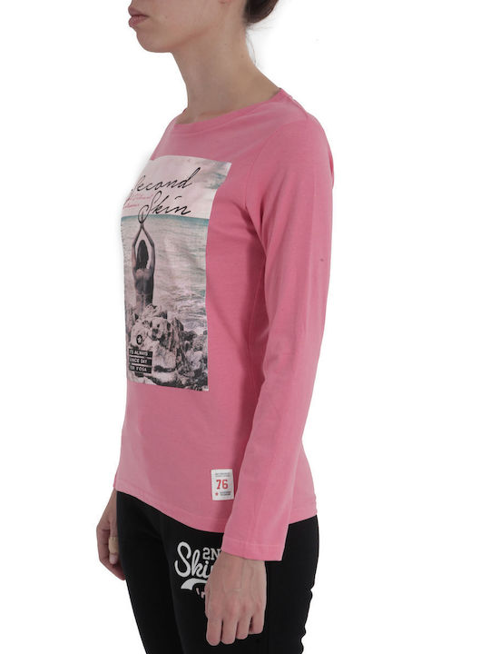 2nd Skin Women's Blouse Cotton Long Sleeve Pink (PINK).