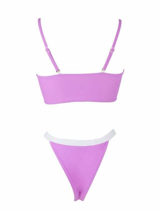 Set Bikini Cu Burete Detașabil Lila