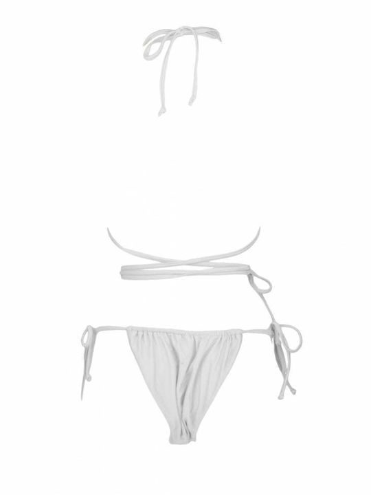 Set Bikini Dreieck mit Abnehmbarer Verstärkung Weiß