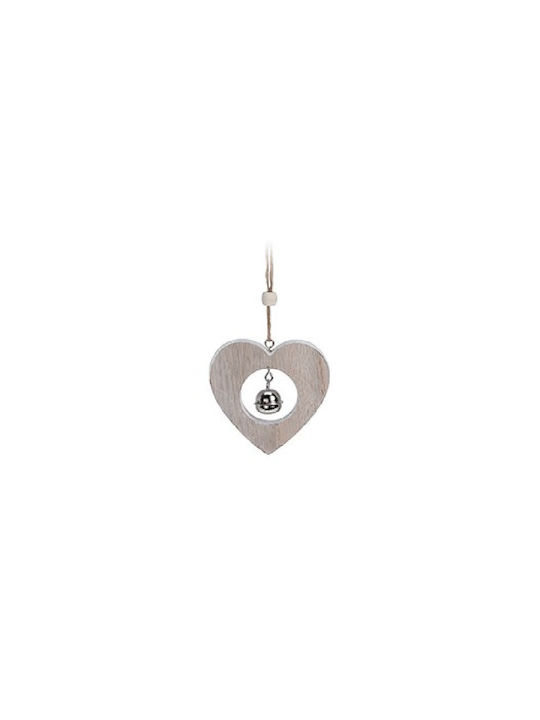 Hanging Heart Ornament Wooden 11.5x17cm