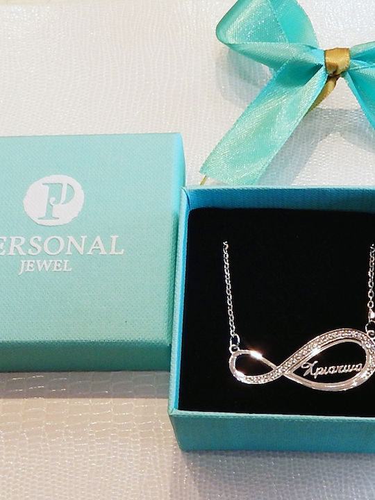 Personal Jewel Necklace Infinity from Silver with Zircon