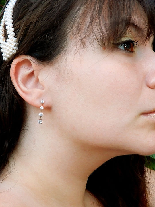 Art d or Earrings made of Pink Gold with Stones