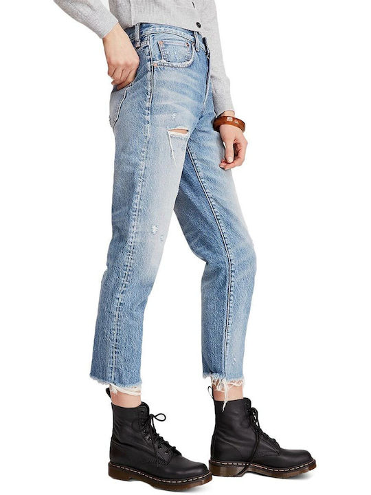 Free People Γυναικείο Jean Παντελόνι με Σκισίματα σε Relaxed Εφαρμογή