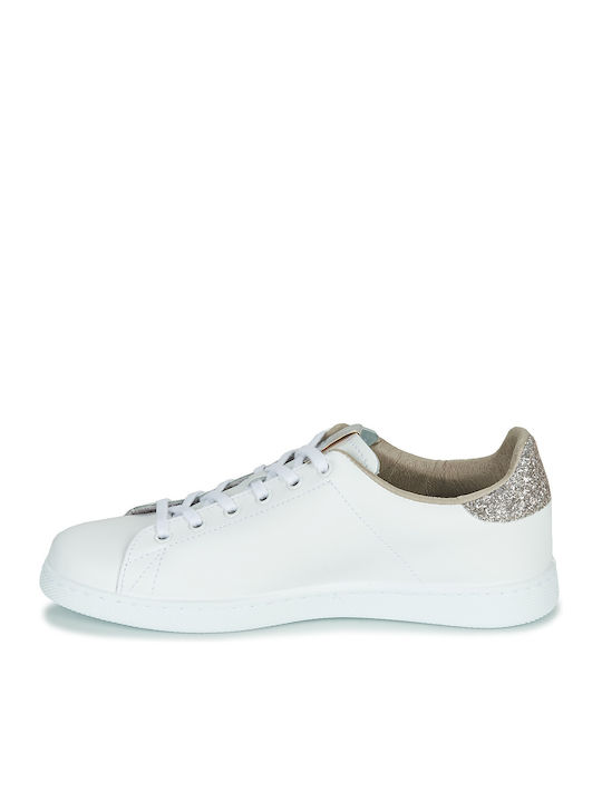 Tenis Piel Glitter Sneakers White