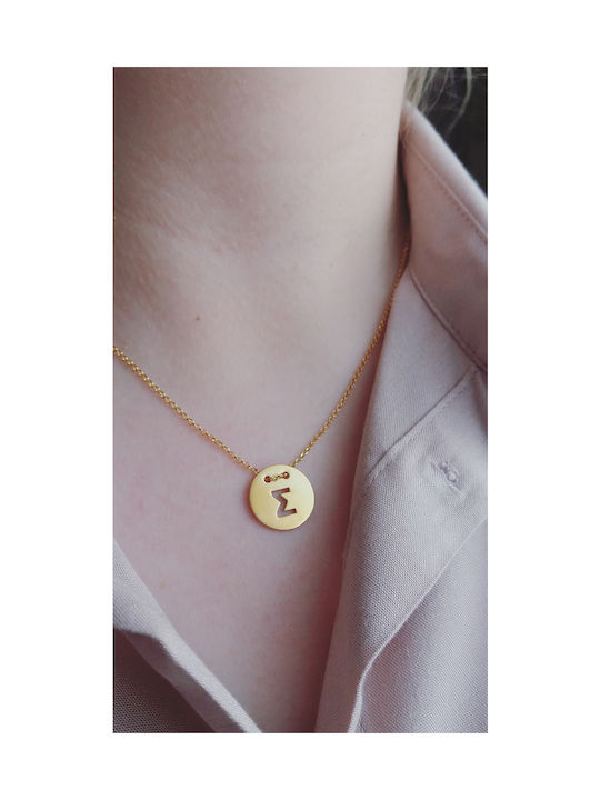 Necklace Monogram from Gold Plated Silver