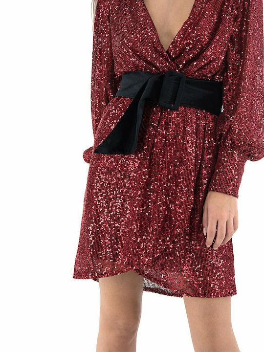 Mini Abendkleid Kleid Wickel Rotes