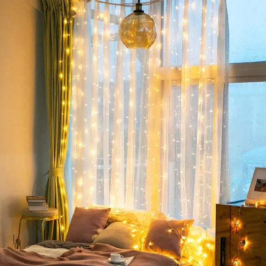 Lichter LED 3m. x 300cm Warmes Weiß USB Typ Vorhang 1Stück Lichter LED 3m. x 300cm Warmes Weiß USB Typ Vorhang 1Stück
