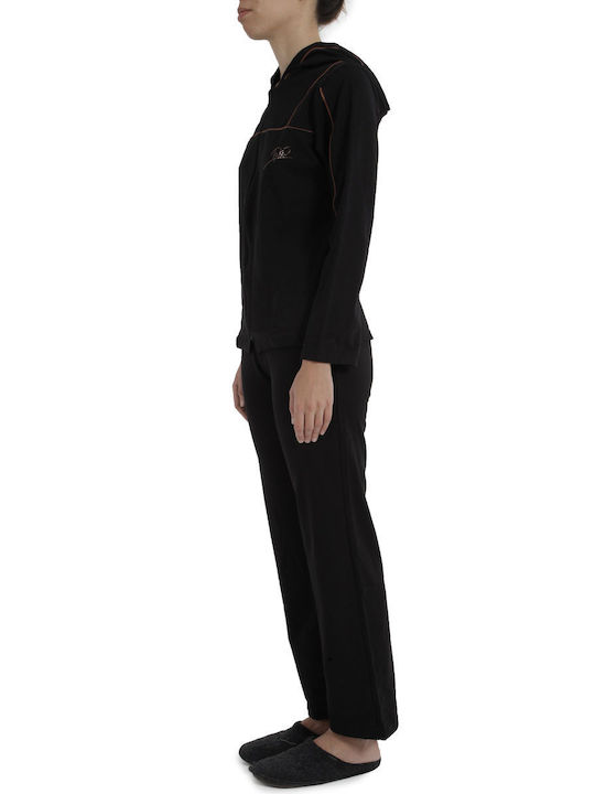 Tata Italia Winter Damen Pyjama-Set Baumwolle NERO 1739-NERO