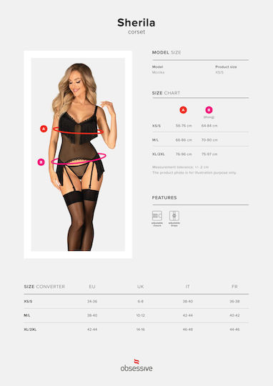 Obsessive Sherila Sexy Corset Black