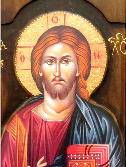 IconsGR Εικόνα Ιησούς Χριστός Ξύλινη 52x28εκ.