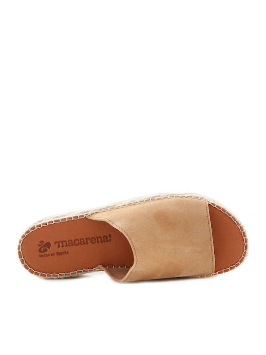 Women's Flat Sandals Flatforms in Beige Color