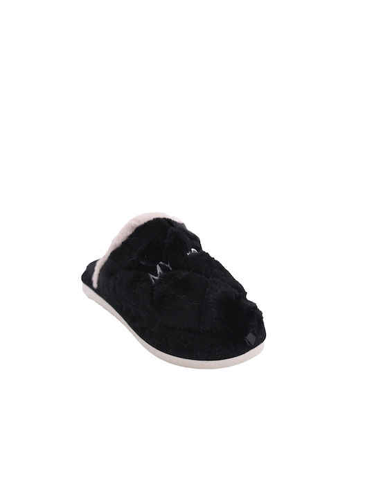 Jomix Women's Slippers with Fur Black