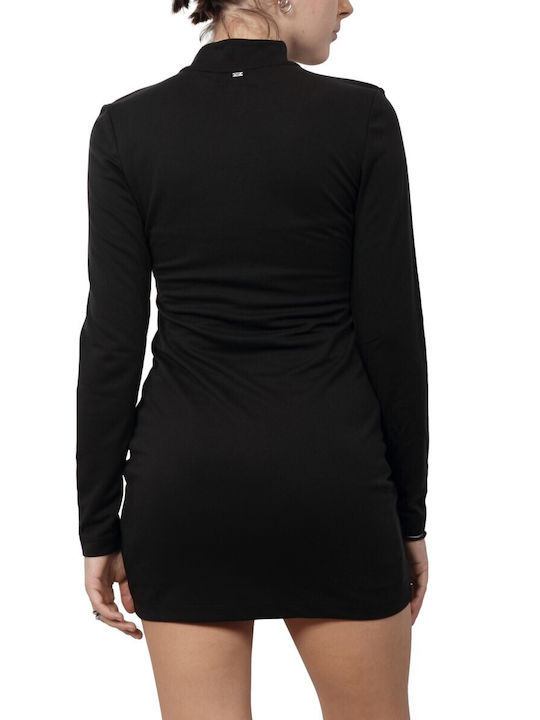 Superdry Neck Jersey Mini Rochie Black