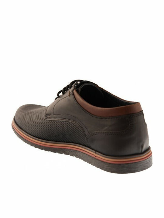 Nice Step Leder Herren Freizeitschuhe Schwarz