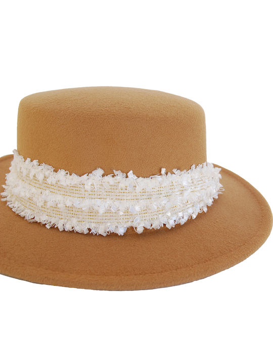 Vamore Fabric Women's Hat Beige