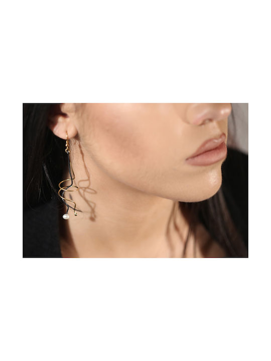 Stelios Koudounaris Earrings Pendants made of Silver Gold Plated