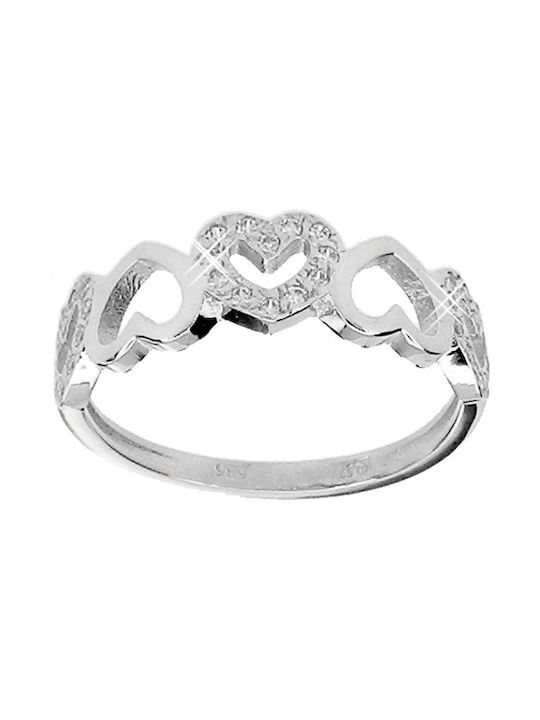 Xrisokosmima Women's White Gold Ring with Zircon 14K