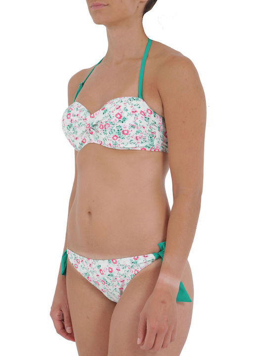 Violetta Set Bikini με Ενίσχυση Floral Λευκό