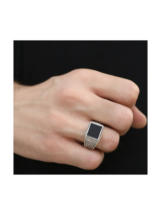 Men's Silver Ring with Stone