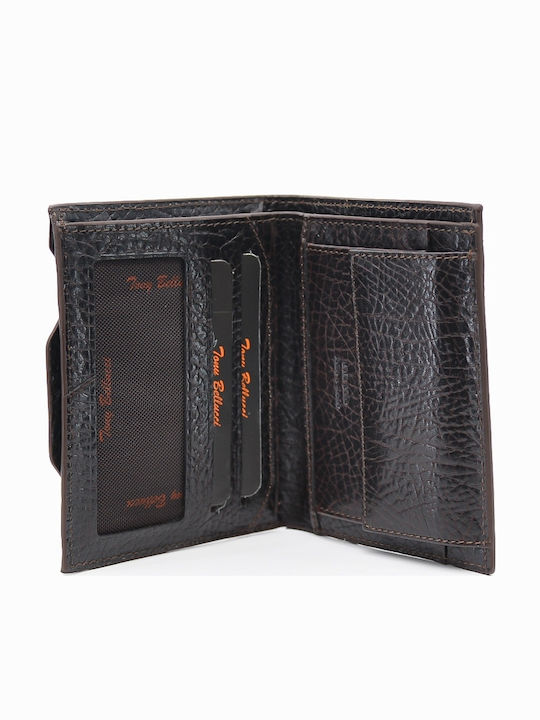 Leather Men's Wallet Coins Brown